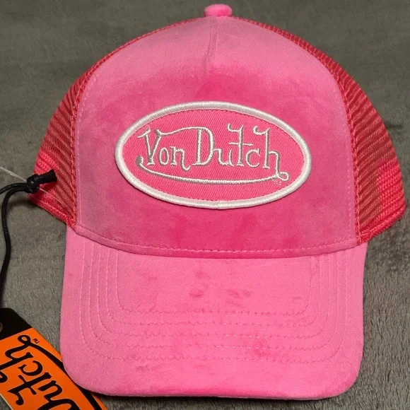 Von Dutch Pink Velvet Cap New - Picture 5 of 5
